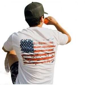 NEW SAGE & CLARE america is freedom t-shirt in white